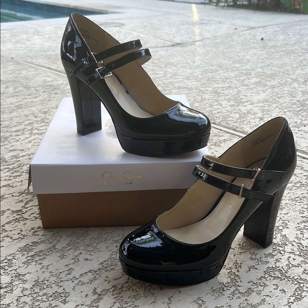Jessica Simpson Black Patent Heels